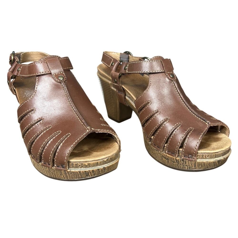 Dansko Randy Women’s Brown Leather Strappy Clog Sandals Size 38 US 7.5/8 - Picture 5 of 11